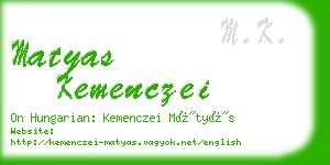 matyas kemenczei business card